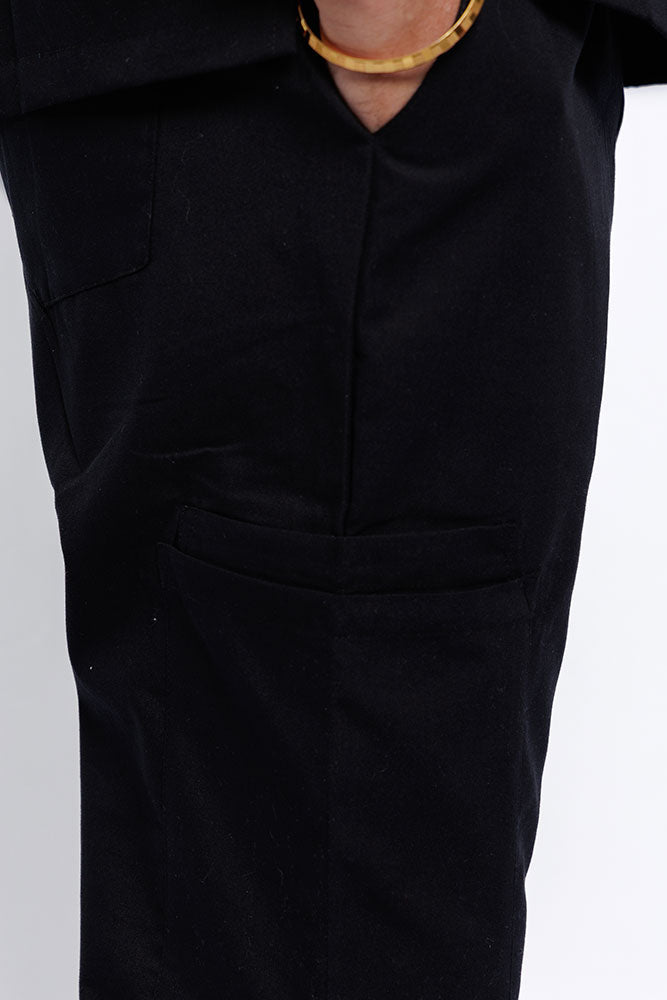 Black Scrub Pant Side Pockets