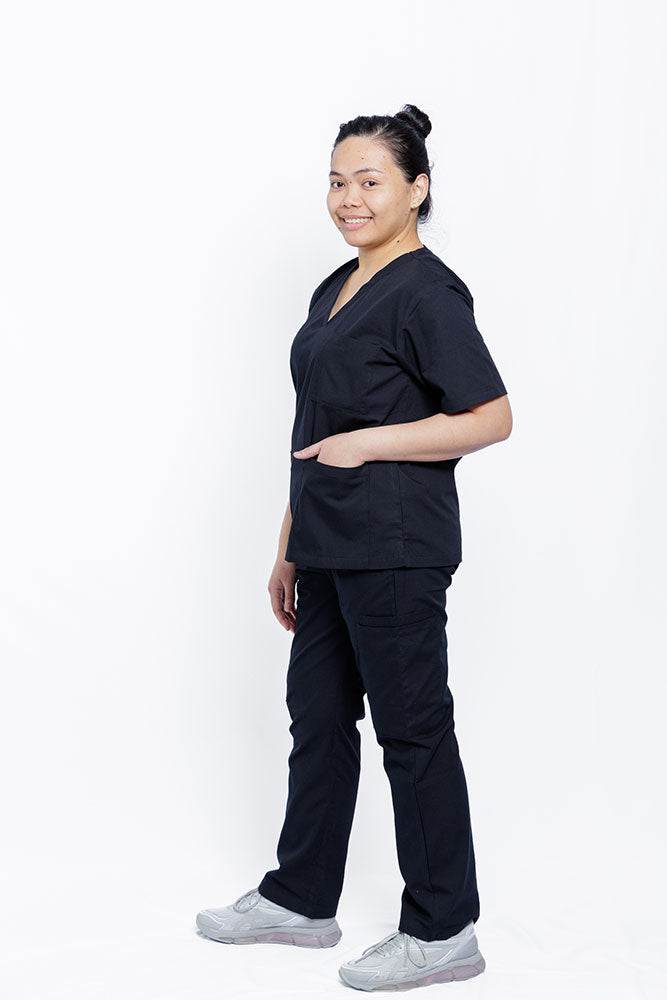 Midnight Black Scrub Set Women's