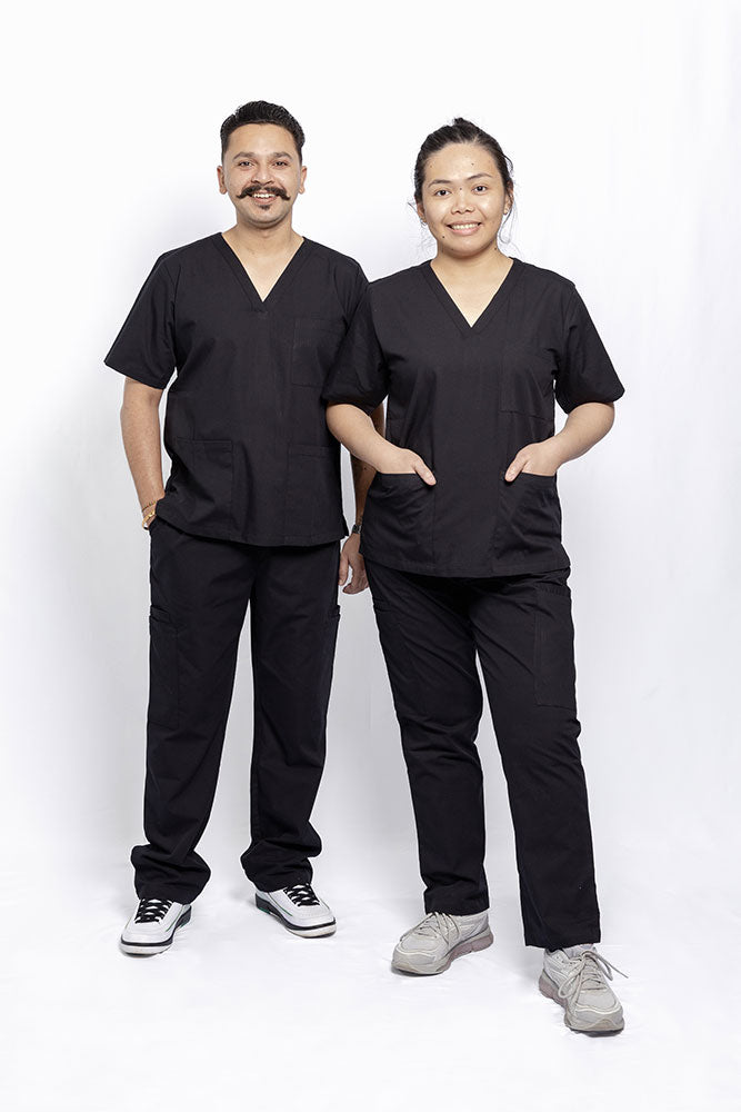 Midnight Black Scrub Set Unisex
