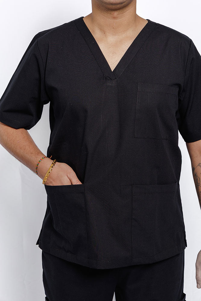 Black Nursing Scrub Top