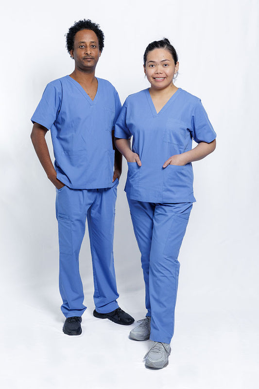 Cecil Blue Scrub Set