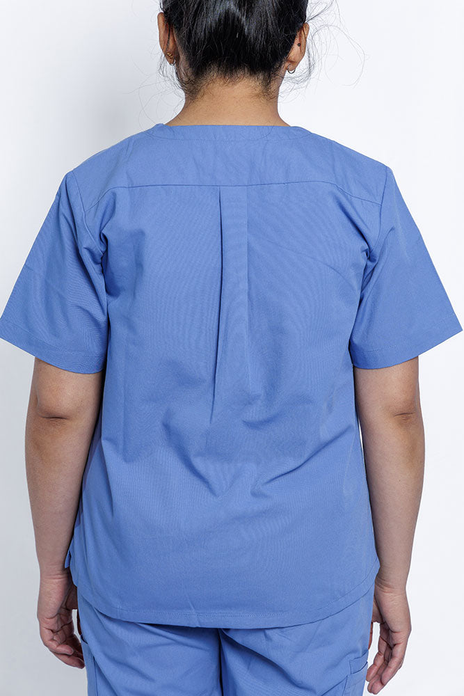 Cecil Blue Scrub Top