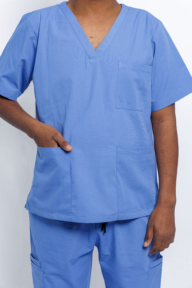 Cecil Blue Scrub Top