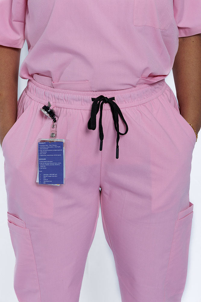 Blush Pink Scrub Pant Front