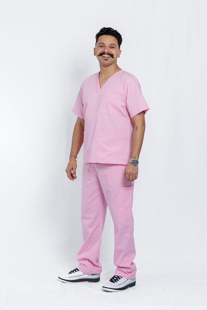 Blush Pink Scrub Set Mens