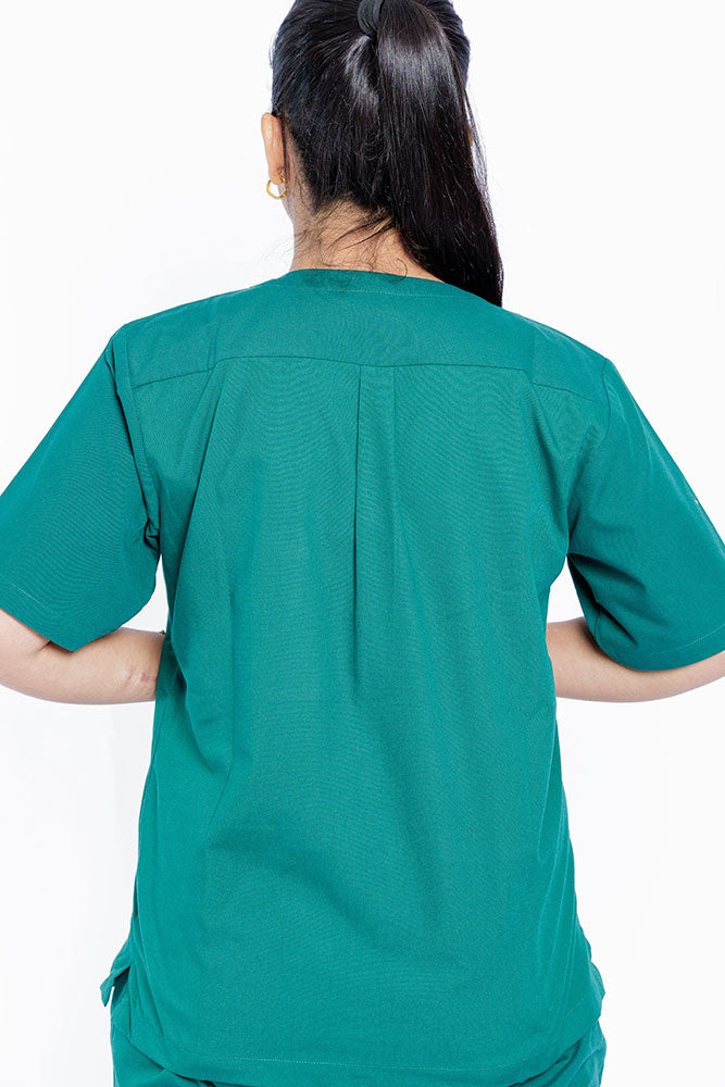 Forest Green Scrub Top Back