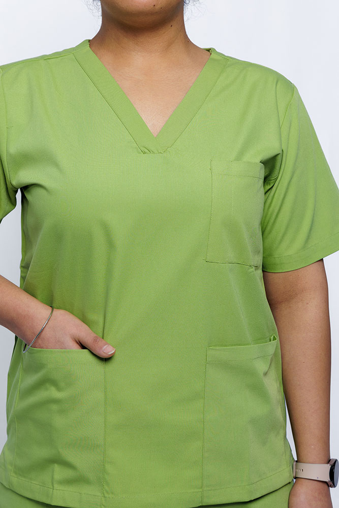 Matcha Green Scrub Top Front