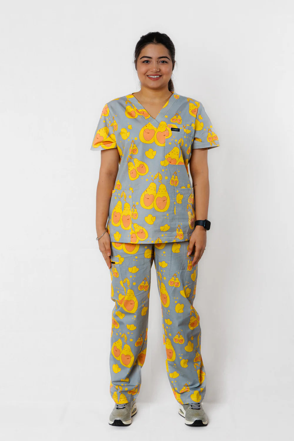 Women Printed Scrub Set
